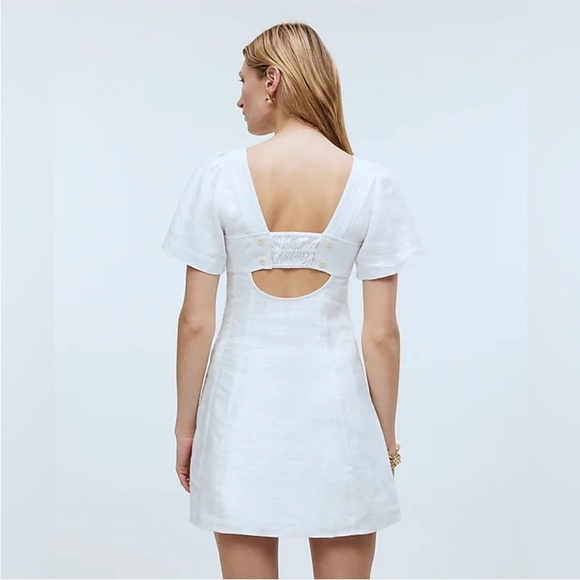 Madewell Square-Neck Mini Dress in 100% Linen size 6 new - Picture 2 of 9